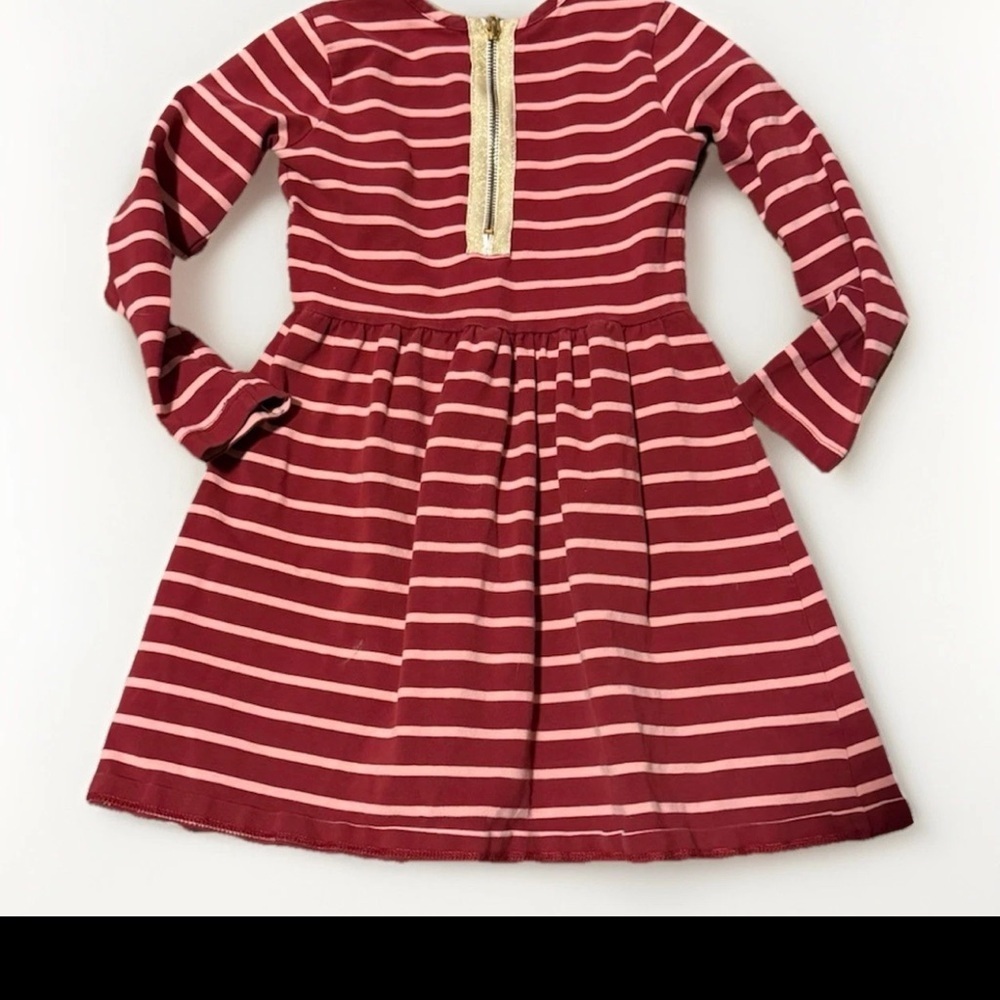 Hanna Andersson Striped Girls Dress Size 110 (Size 4-5) Long Sleeve Zipper - Picture 2 of 3